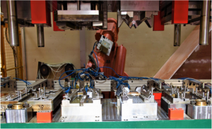 Robot fed metal stamping press